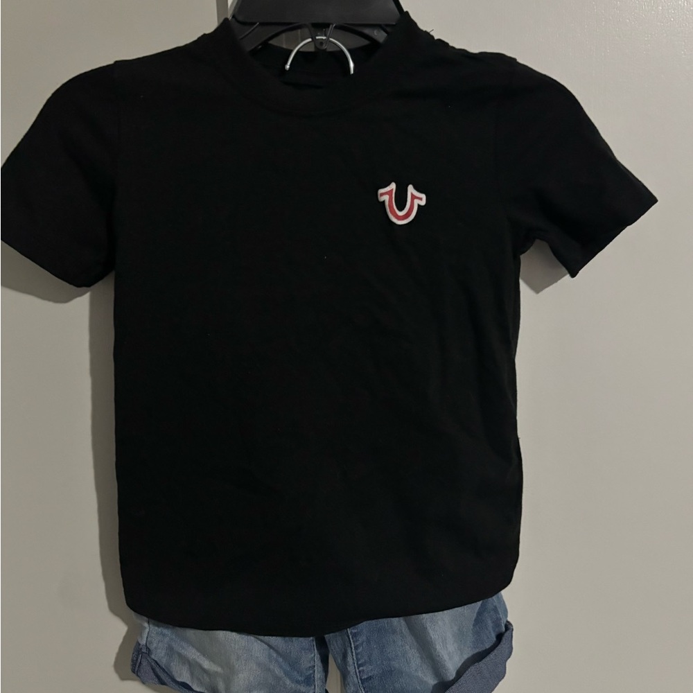 True Religion Black Short Sleeve Tee
